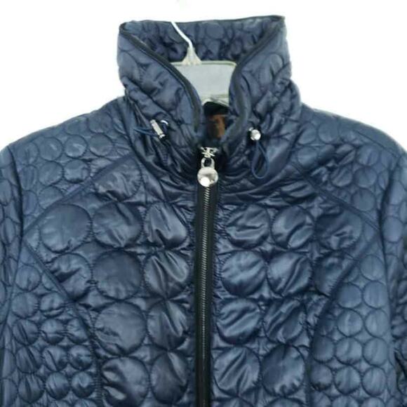 Laundry Shelli Segal Puffer Coat Belted Mid-Length Navy Blue Women Medium - Picture 5 of 7